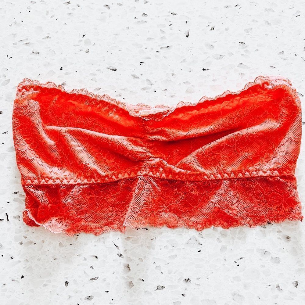 ABERCROMBIE & Fitch Women's Red Lace Bandeau Size Medium